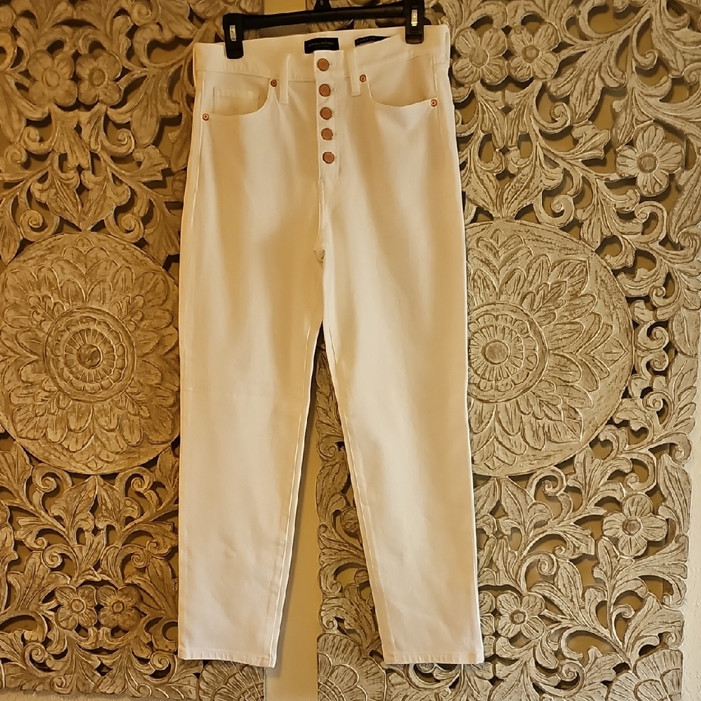 Banana Republic White High-Waisted Jeans